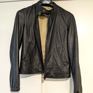 Coach Women’s Leather Jacket XS Bomber Sheepskin Leather Biker